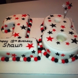 18th numerical cake red and black