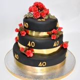 40th birthday black red roses3