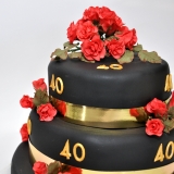 40th birthday black red roses2