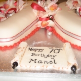 70th birthday cake, orchids4