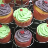 Green and Purple cupcakes
