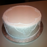 Lace design wedding cake