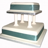 Green Square 2 tier Wedding Cake