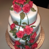 Red Roses and Diamond Wedding Cake